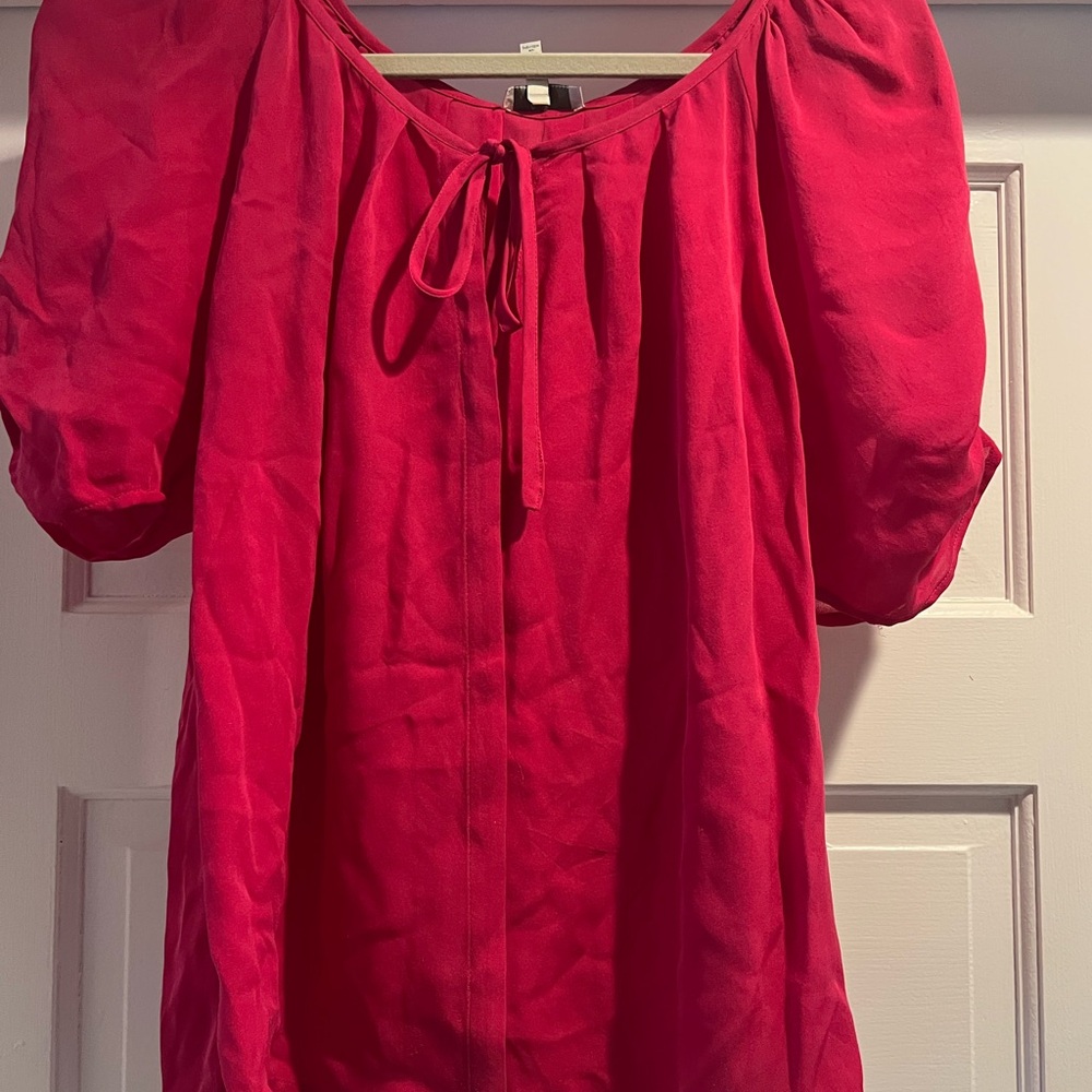 Joie Fuchsia Tie-Front Blouse